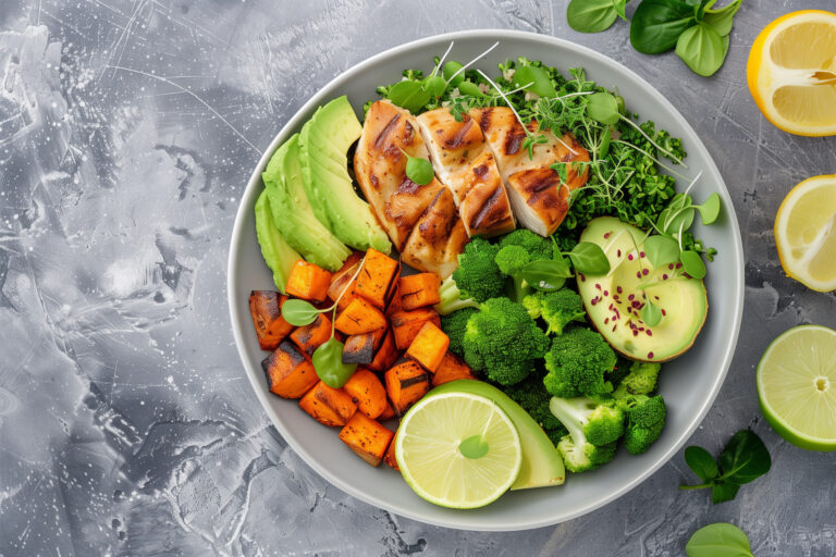 plate-food-with-chicken-avocado-vegetables